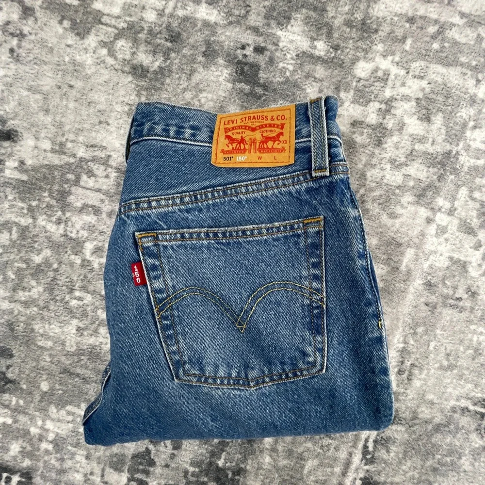 Levi 501 Mens 28x30 150th Anniversary‎ Button Fly Blue Medium Wash Jeans